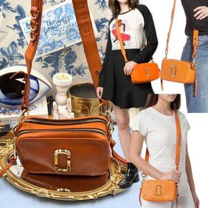 🆕 MARC JACOBS 🧿 NWOT The Softshot 21 Textured Sling Crossbody Bag, Orange